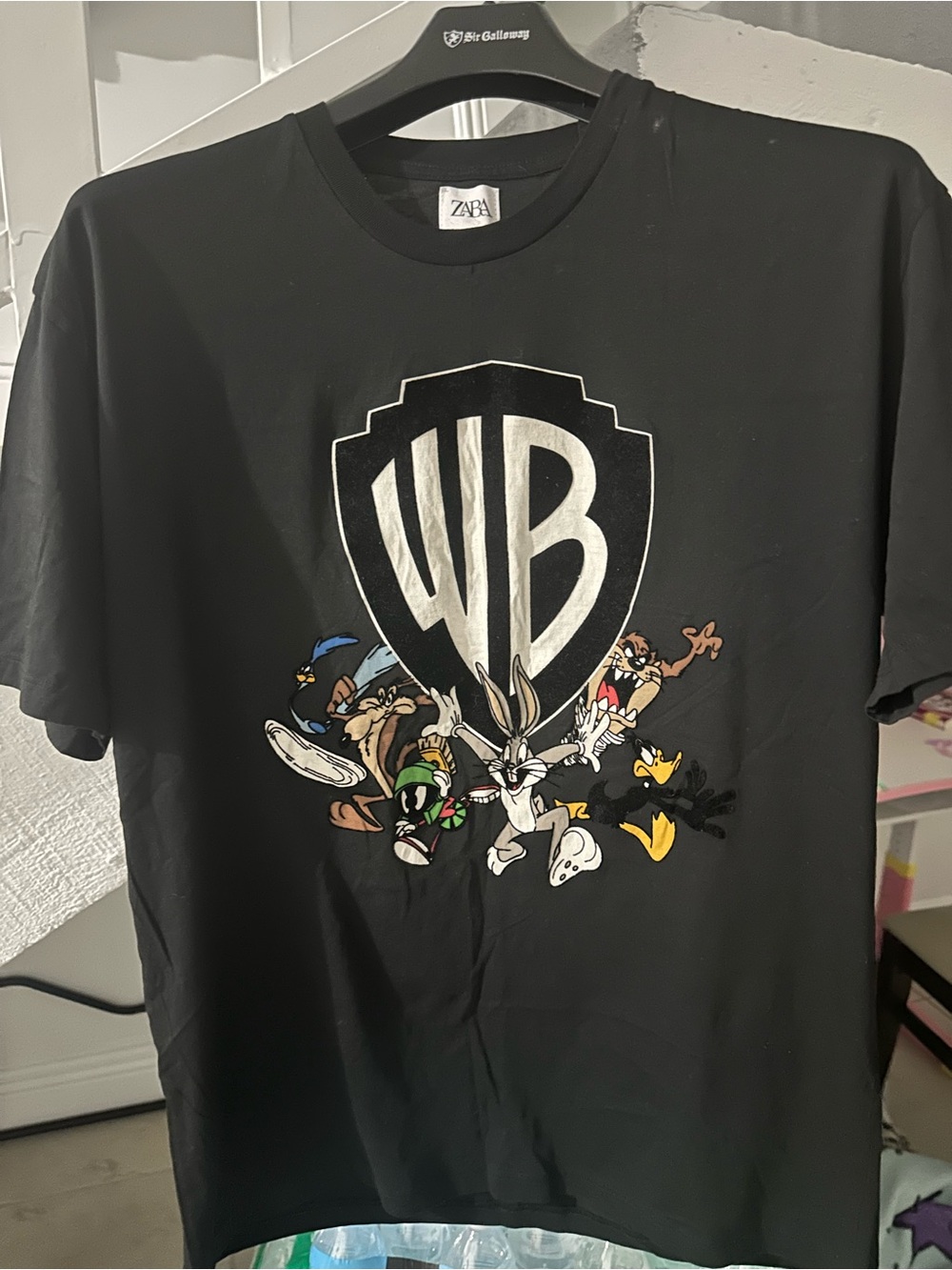 Zara Black Short-Sleeve Looney Tunes WB Shield Graphic Tee